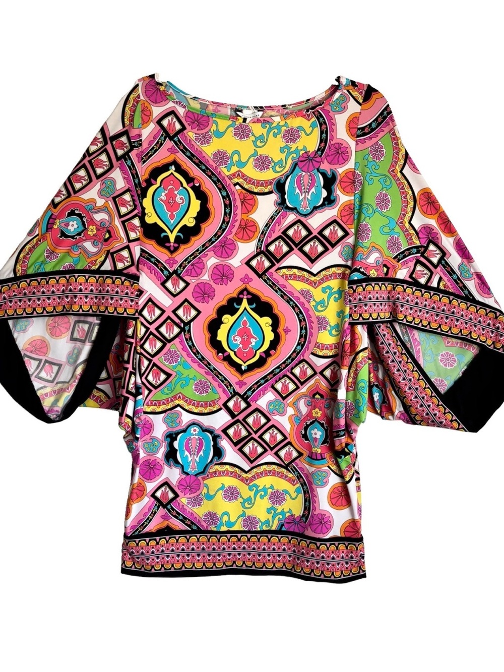 Trina Turk Swim Tunic Mini Dress Cover Up Bright Printed Design size Small